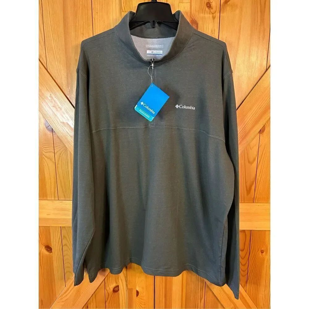 Columbia Rugged Ridge 1/4 Zip Pullover Men's CXL Dark Green Omni-Wick nwt (0763)